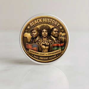 Decorative Black History coin gift representing Black excellence and cultural legacy