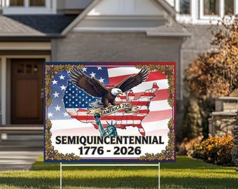 USA 250 Yard Sign | Patriotic 4th of July Lawn Decor
