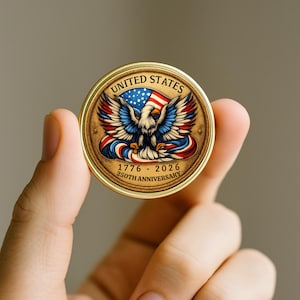 250th Anniversary USA Commemorative Coin 1776–2026, Retro Eagle Freedom Coin, Semiquincentennial Collectible