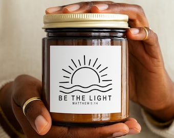 Be The Light Christian Candle, Amber Jar Soy Candle, Matthew 5:14