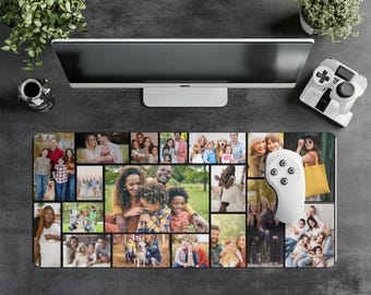 Custom Photo Collage Gaming Mat, Personalized Desk Pad Gift