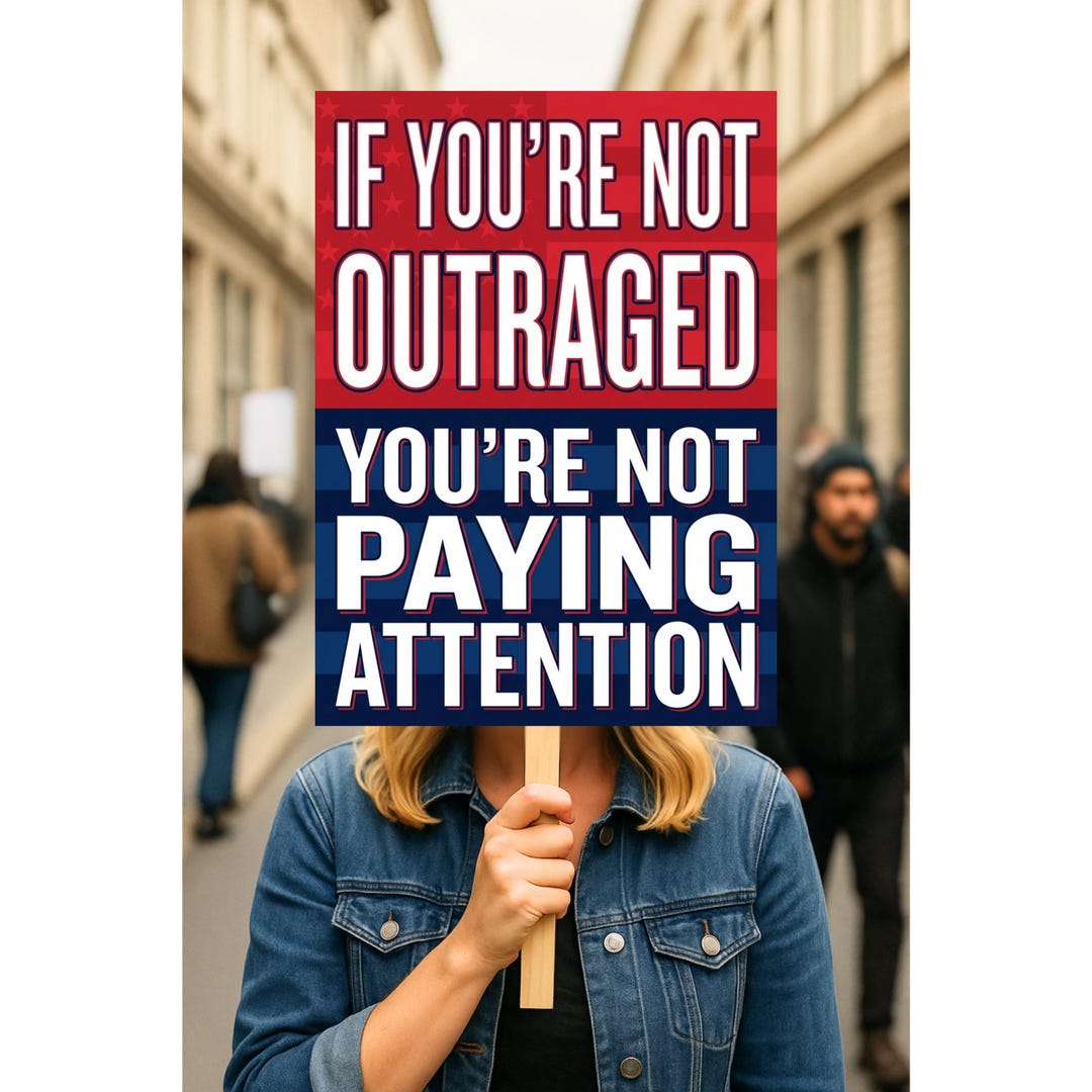 Outraged Eyefested If You're Not Outraged You're Not Paying Attention – Protest Poster ...