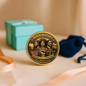 Decorative Black History coin gift representing Black excellence and cultural legacy