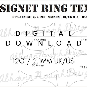 Modello per anello con sigillo, cavo, 12 g Metalsmith PDF, download digitale