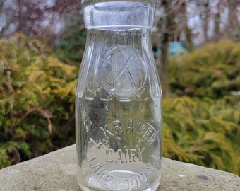 Vintage 1/2 Pint Size Milk Bottle L. Kramer Dairy Lakewood N.J. Mint Example