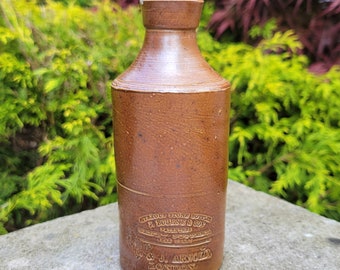 Antique Small Size Stoneware Pottery Ink Bottle from England Dug in New Jersey Circa 1890's