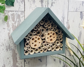 Insect House, Bee Box, Bee Hotel, Large Single Tier, in 'Wild Thyme'. Can be personalised (Free Shipping to US, CAN & UK)