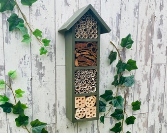 Bee Hotel, Bee House, Insect House, Solitary Bee Hotel,  Four Tier, (Free Shipping to US, CAN & UK)'Old English'.