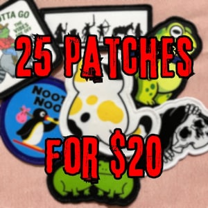 25 Patches for 20 Dollars | Sublimation 3-6" Iron On Patches| Funny Meme Rabbits Foot Patches, Travel Morale Patches, Bulk Wholesale Patches