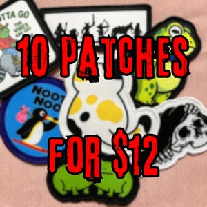 10 Patches for 12 Dollars | Sublimation Iron On Patch Bundle | Funny Meme Penguin Travel, Morale Patches for Jackets, Bulk Wholesale Patches