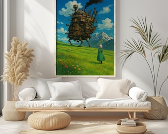 Howl's Moving Castle-print, Studio Ghibli-animekunst (digitale download)
