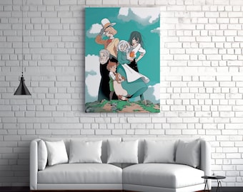 Póster de El castillo ambulante, arte mural de anime de Studio Ghibli (descarga digital)