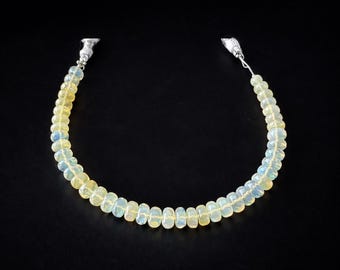 Natural White Ethiopian Opal Faceted Rondelle Beads, Multi Fire Welo Opal Strand, AAA Gemstone, October Birthstone Jewelry Making