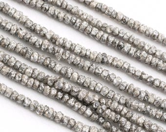 Natural Light Grey Diamond Rough Beads 4-13 Carat 6 Inch Strand Raw Uncut Salt Pepper Loose Diamonds Jewelry Making Supply