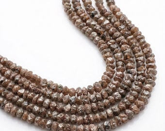 Natural Brown Diamond Rough Beads 5.5-7 Carat 6 Inch Strand Raw Uncut Cognac Champagne Loose Diamonds Jewelry Making Supply