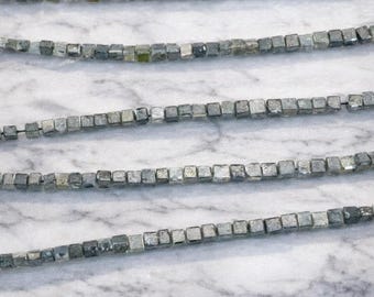 Natural Multi Grey Diamond Cube Beads 5.12 Carat 4 Inch Strand AAA Faceted Salt Pepper Genuine Loose Diamonds Jewelry Making