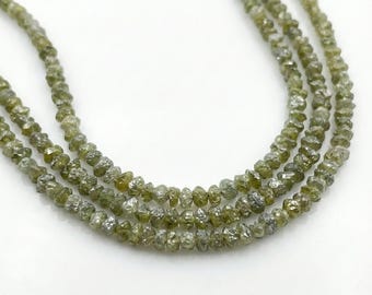 Natural Green Diamond Rough Beads 7 Carat 4 Inch Strand Raw Uncut Fancy Green Genuine Loose Diamonds Jewelry Making Supply