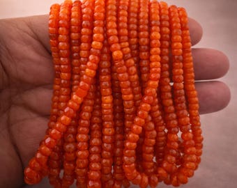 Orange Fire Ethiopian Opal Rondelle Beads, Natural Welo Opal Strand, AAA Multi Flash Gemstone, October Birthstone Jewelry Making