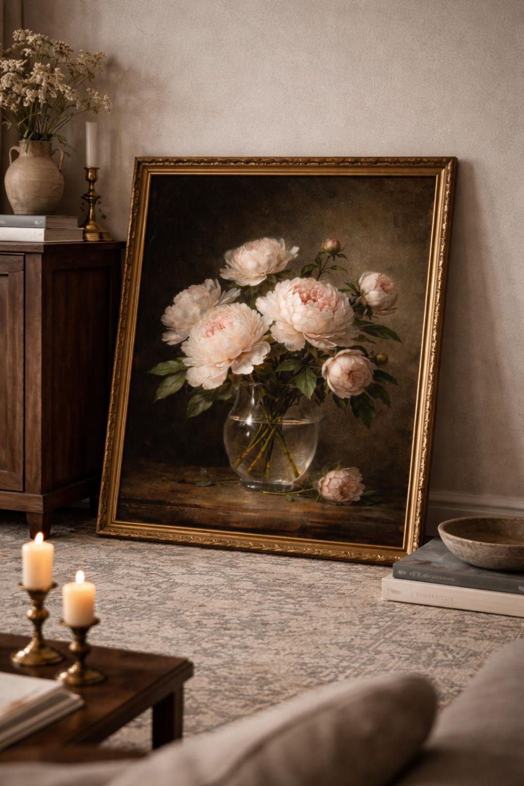 Old Master Peony Still Life Wall Art,vintage Dutch Style Peonies in ...