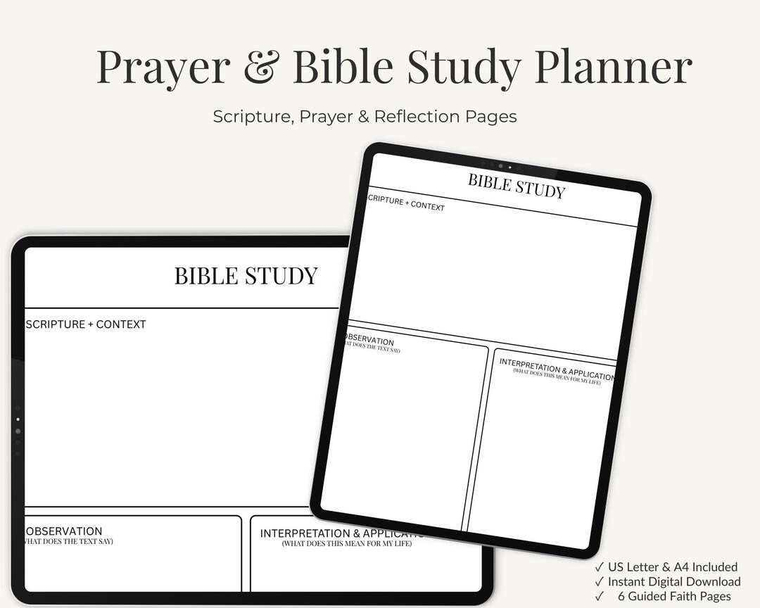 Prayer and Bible Study Planner Printable | Christian Devotional Planner ...