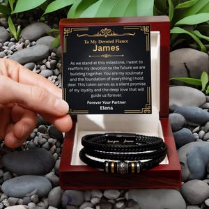 Promise Bracelet For Boyfriend Husband Fiance, Relationship Milestone, Commitment Gift For Him, Keepsake, Men Success Jewelry, Gift