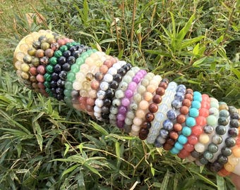 Handmade Crystal Beaded Bracelet – Natural Healing Stones for Balance, Energy, and Wellness – Unique Gift for Mindfulness & Spiritual Growth