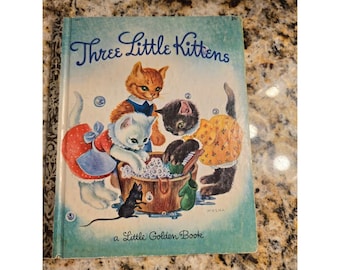 Three Little Kittens Little Golden Book Vintage Masha Illustrations 1942 381