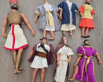Vintage Bible Greats Action Figure Lot Goliath Moses Religious Toys As-Is
