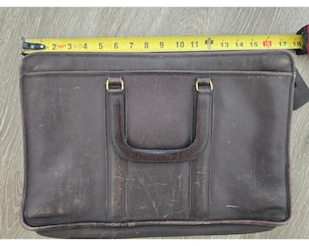 Vintage Coach Mahogany Leather Briefcase Laptop Bag Brown 0532 Distressed