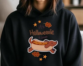 Dachshund Halloweenie Wiener Dog Hoodie – Funny Halloween Pun Dog Lover Apparel