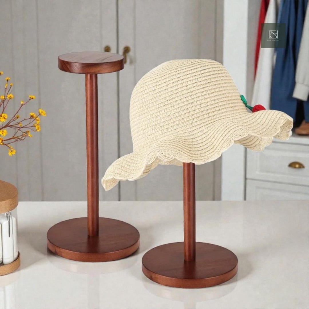 Wood Baseball Cap Rack | Stackable Hat Organizer Stand | Wooden Cap ...