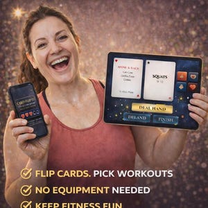 Card Flip-fitnessspel | Leuke thuistraining (digitale pdf)