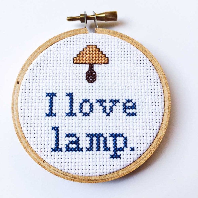 I Love Lamp Anchorman E Funny Modern Cross Stitch Image 0