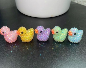 Bedazzled Mini Resin Ducks || many colors||packs of 10-100