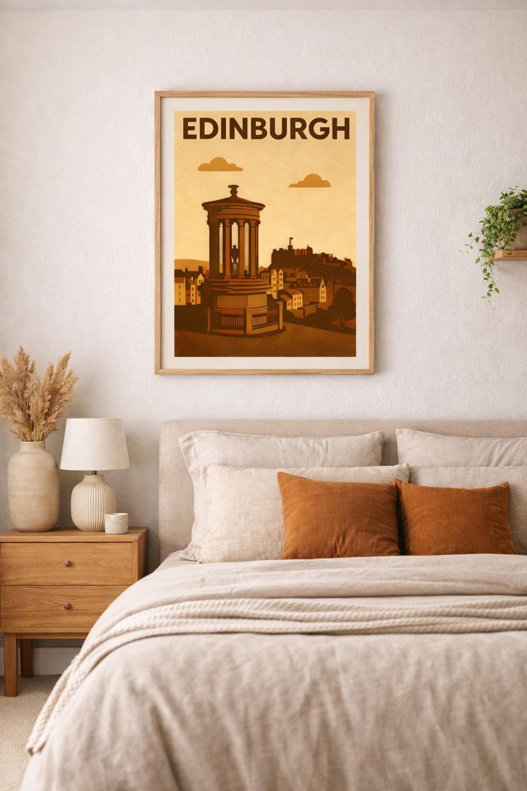 Vintage Edinburgh Wall Art Print, Scotland Travel Poster, Retro City ...