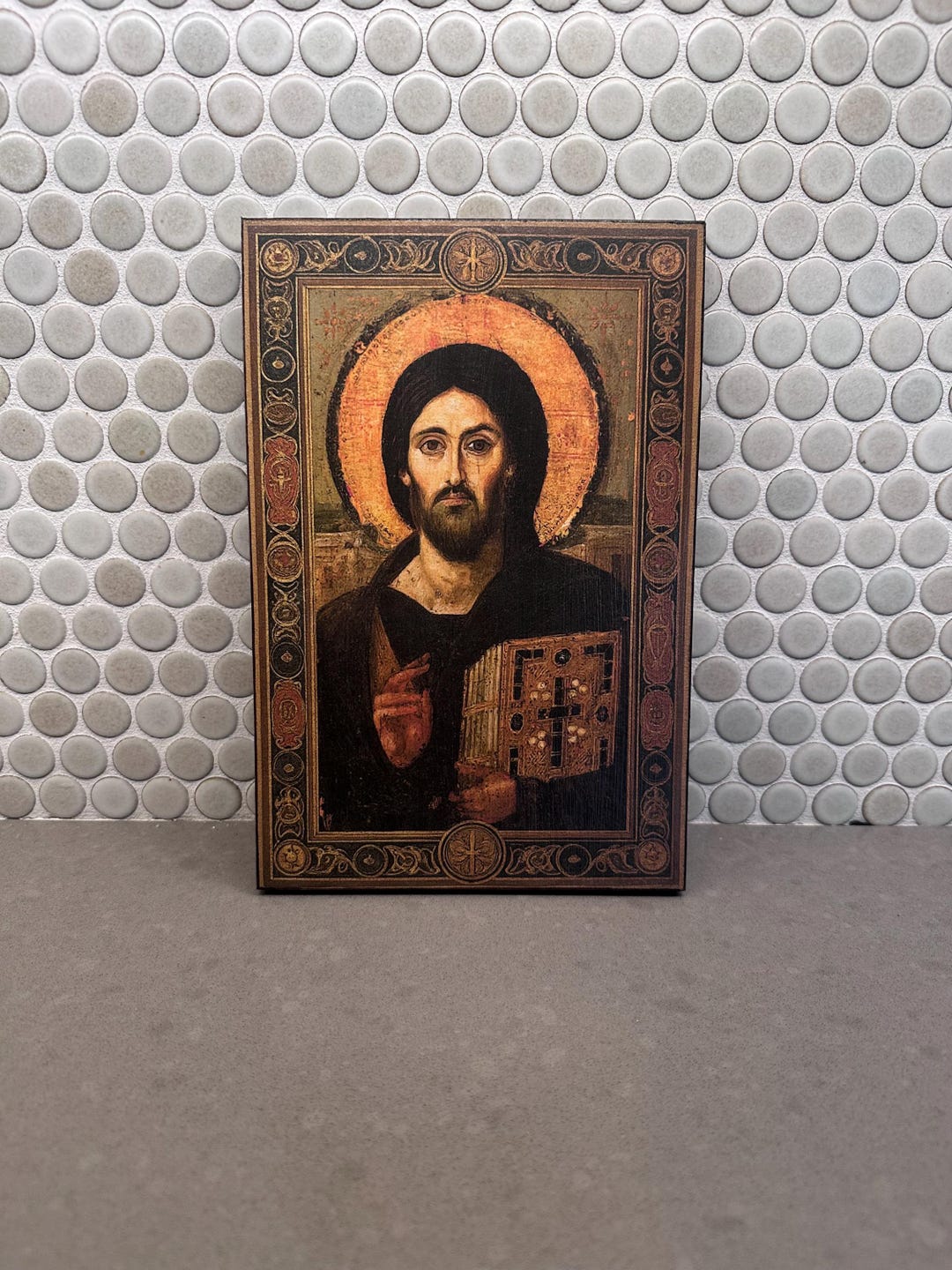 Handmade Christ Pantocrator Icon on Wood • Byzantine Orthodox Catholic ...