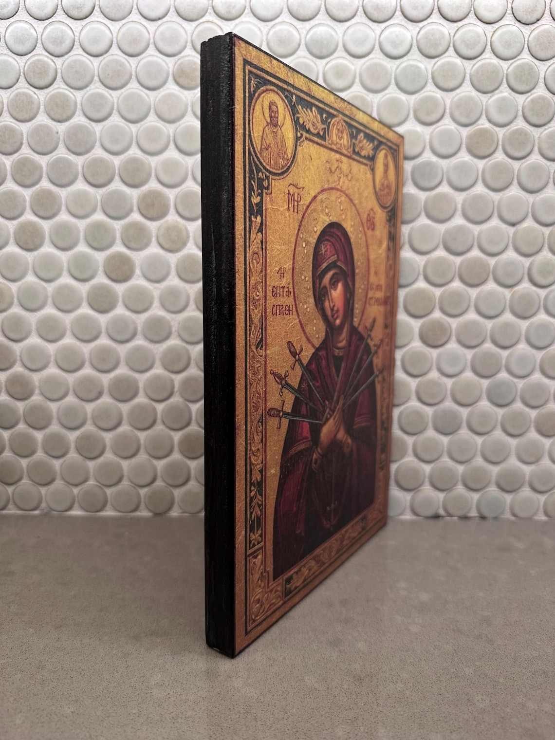 Handmade Our Lady of Sorrows Icon • Byzantine Orthodox Catholic Wall ...