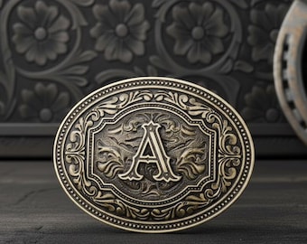 AZ initial western riemgesp | Briefgesp cowboy en cowgirl | Gepersonaliseerde rodeo-gesp voor heren en dames