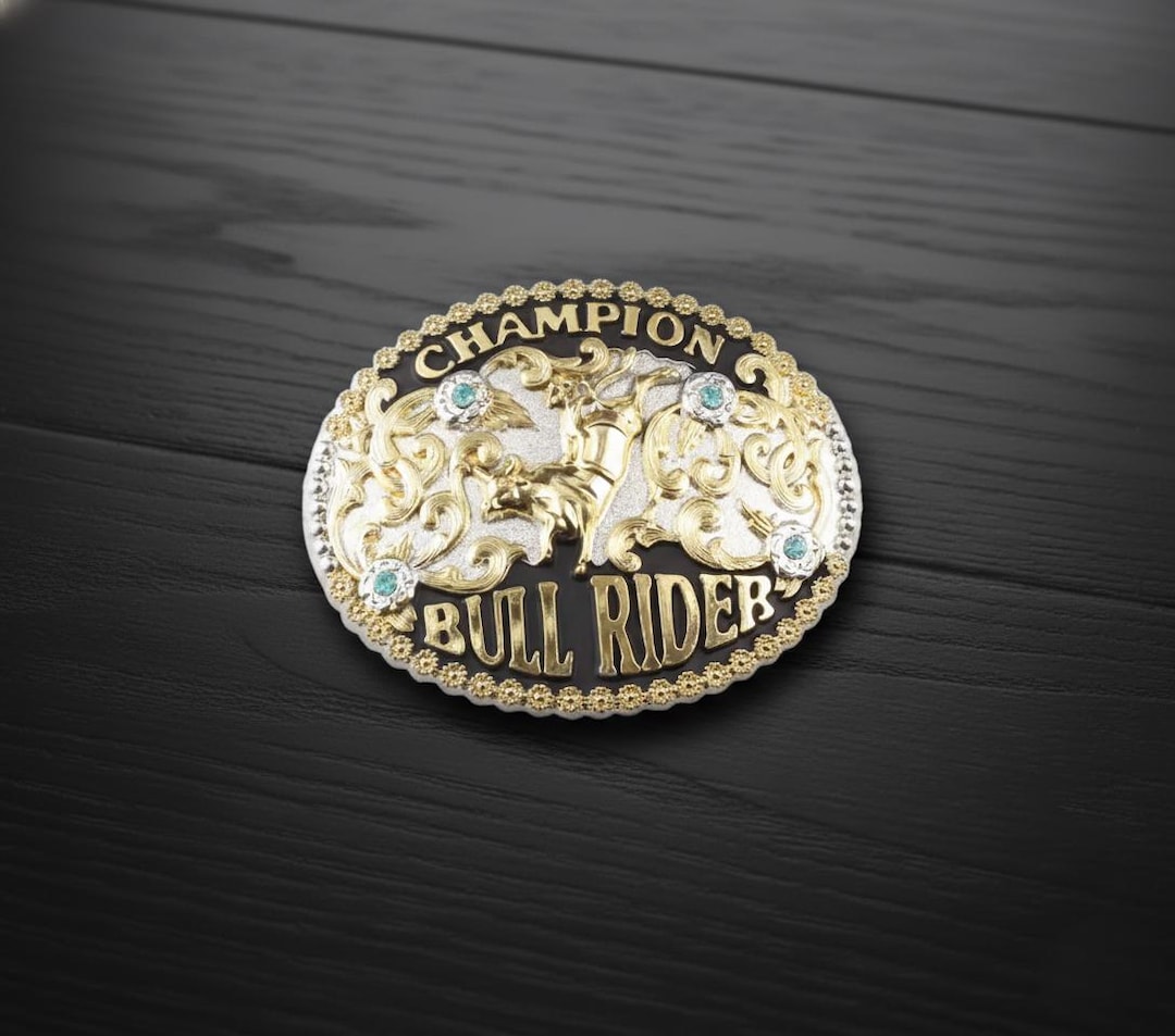 Western Bull Rider Belt Buckle Champion Style – Cowboy Rodeo Buckle ...