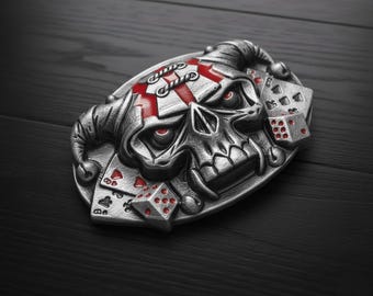 Skull Head Belt Buckle Silver Metal | Luxury Western Gothic Buckle | Rocker Steampunk Cowboy Accessory for Men