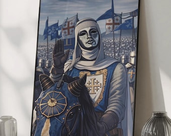 Baldwin IV King of Jerusalem Art Print - Medieval Knight Poster, Crusader Wall Decor, Historical Epic Art