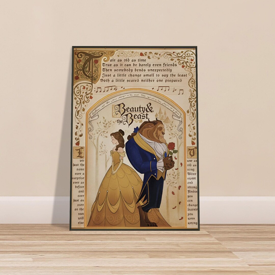 Beauty and the Beast Art Print - Vintage Storybook Poster, Classic ...