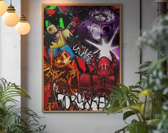 Forsaken Killers Poster, Roblox Forsaken Game Art, Horror Roblox Wall Art, Roblox Popular Game Forsaken poster