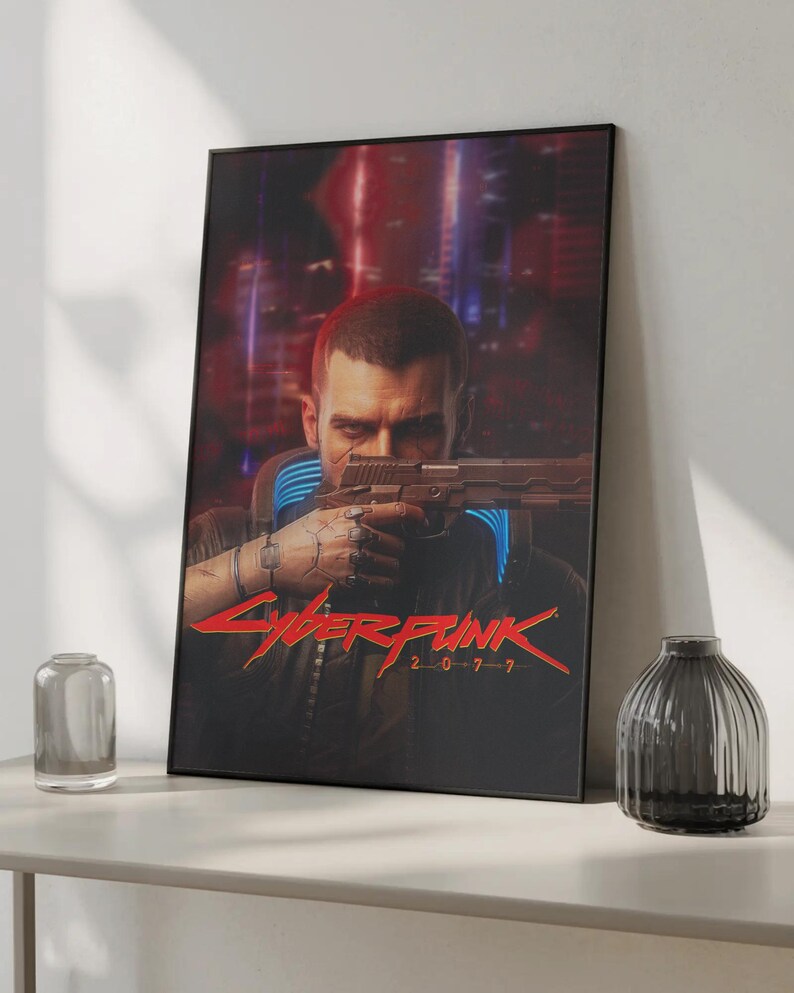 Cyberpunk 2077 V & Johnny Silverhand Poster - Night City Gaming Poster, Sci-Fi Dekor Bild 5