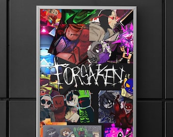 Forsaken Roblox Poster | Forsaken Game Collage Wall Art | Roblox Horror Recall Print | Gamer Room Decor