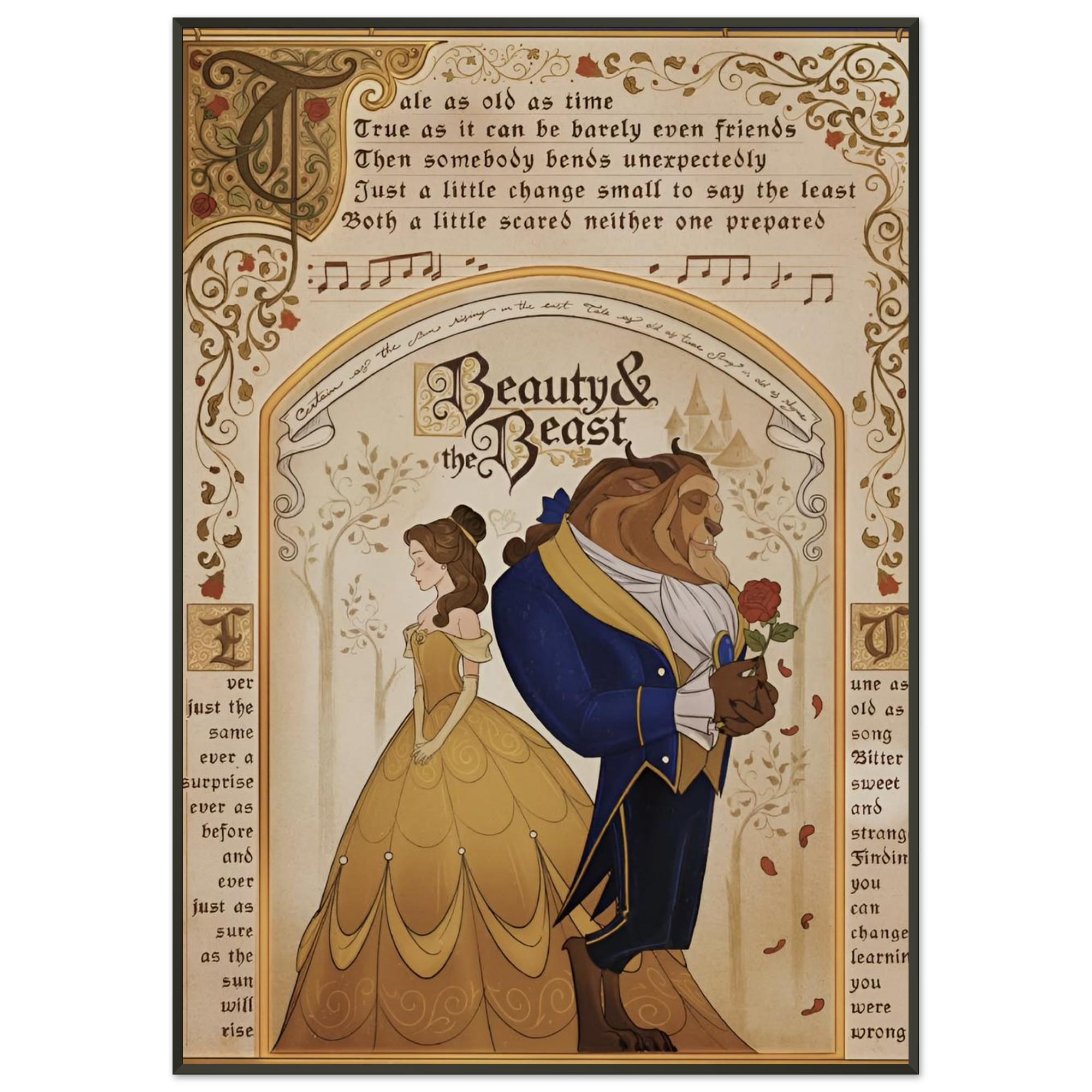 Beauty and the Beast Art Print - Vintage Storybook Poster, Classic ...