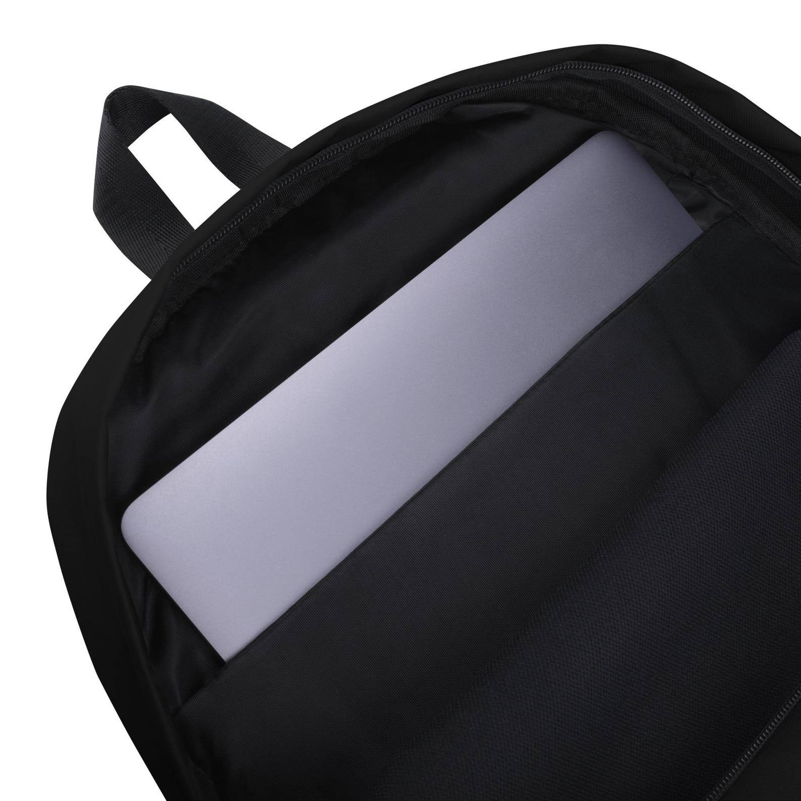 Close-up of the backpack's top zipper with dual sliders