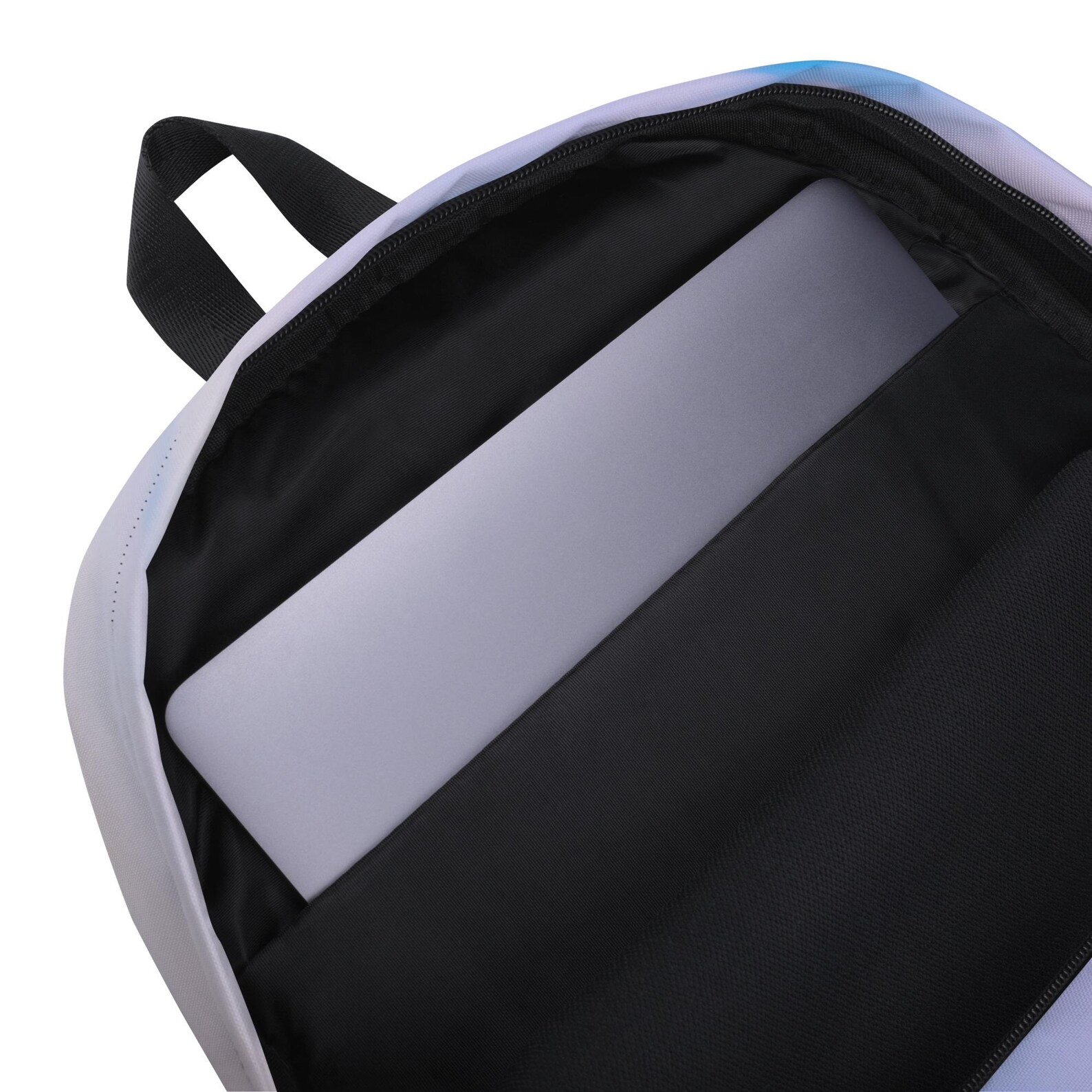 The unicorn backpack packed and ready for a school day
