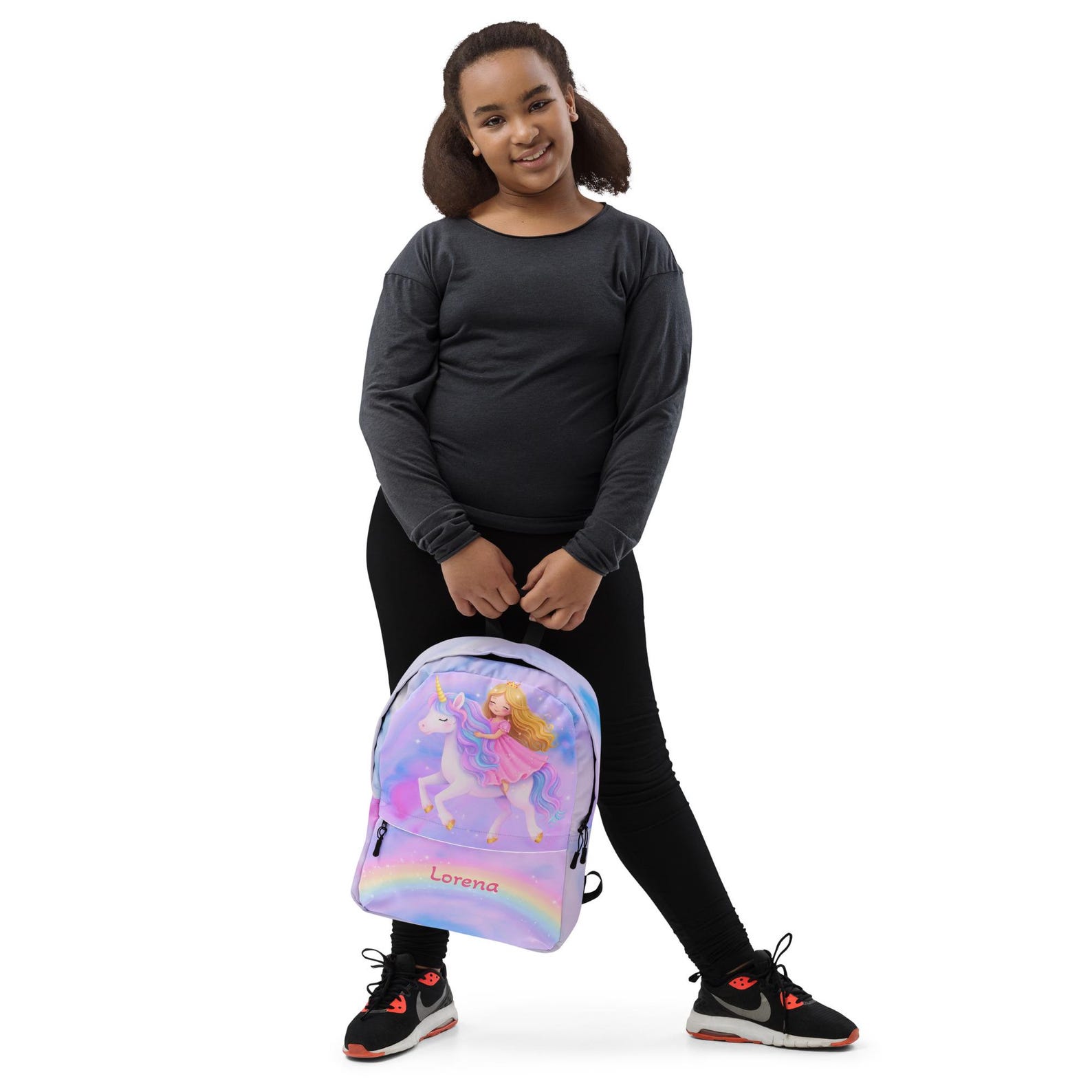 The unicorn backpack's padded, ergonomic straps