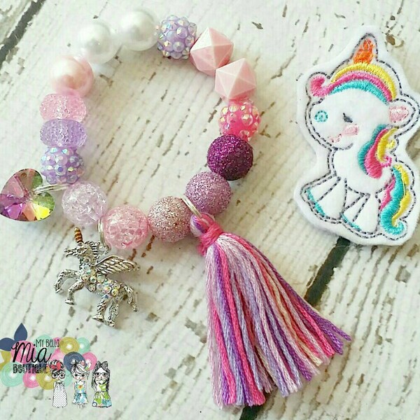 Unicorn Bracelet, Kids Charm Bracelet, Bead Bracelet, Unicorn Charm Bracelet, Photo Prop Bracelet, Unicorn Kids Bracelet, Unicorn Charm